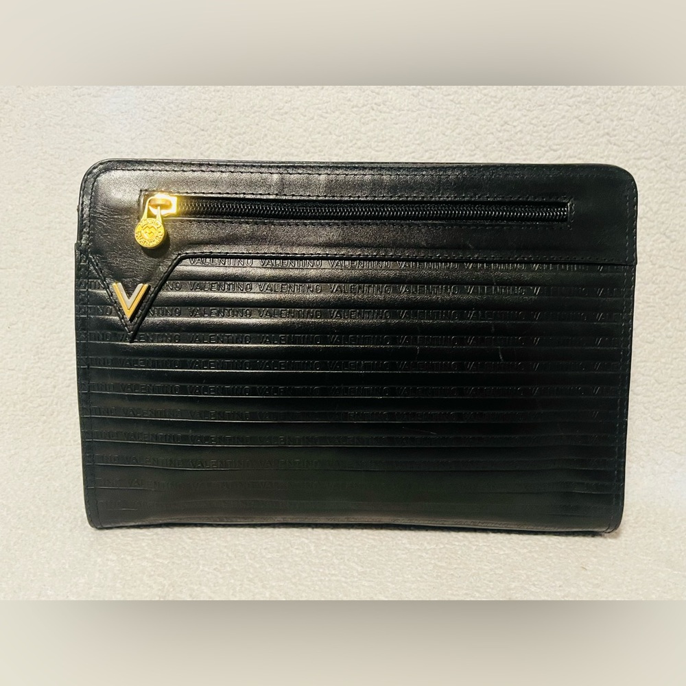 Mario Valentino Black Leather Clutch